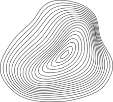 Topography line pattern circles. Circular organic rings. Wavy abstract shape with wooden texture. Concentric ripple contour graphic element. png