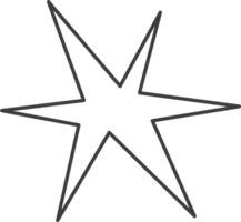 Y2k star shape. Outline icon of abstract spark and shiny irregular flash burst. Bling and twinkle geometric minimal retro design element png