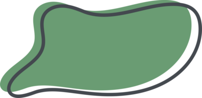 Irregular organic blob. Abstract round liquid form. Random fluid bubble and simple amoeba wavy splash. Green stain blot and curvy asymmetric stain png