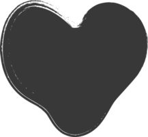 Paint brush textured shape. Inky grunge stain with rough edge. Irregular abstract blob frame. Heart organic spot png