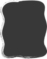 Paint brush textured shape. Inky grunge stain with rough edge. Irregular abstract blob frame. Square and rectangle organic spot png