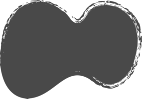 Brush stain, abstract paint shape with grunge texture. Round black ink splash. Irregular organic blob. Oval liquid rough element. Doodle blot block png