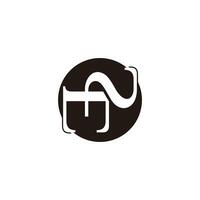 letters mn abstract negative space circles logo vector
