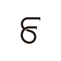 letter sf linked curves overlap simple logo vector