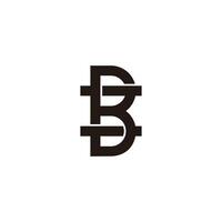 letters gb simple linked linear geometric logo vector