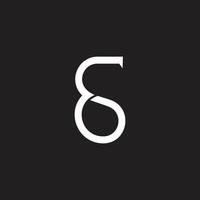 letters es linked curves simple lines logo vector