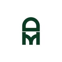 letter dm abstract simple geometric logo vector