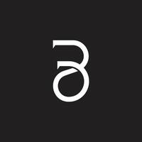letter b linked curves overlap simple logo vector