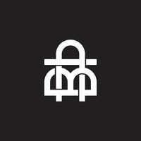 letters am linked overlapping simple geometric logo vector