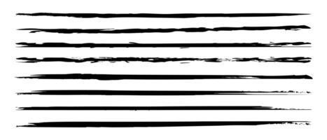 Set of strike Line underline black color. Grunge sketch thin long texture. Marker collection design. Pen stripe brush strokes. Patch pencil strips. Grunge sketch thin long texture. vector