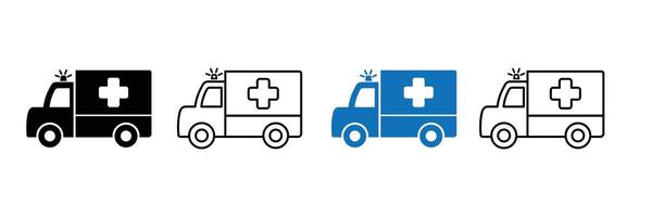 Ambulance icon set. ambulance truck icon . Ambulance Icon Design. Ambulance isolated on white background. vector