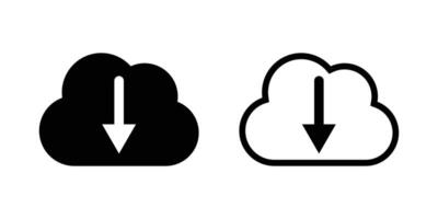 cloud download icon with arrow down symbol, Cloud computing icon. download glyph flat icon. Download cloud computing outline and filled sign. Download symbol. vector