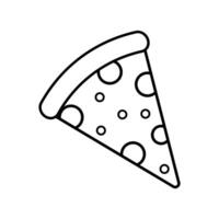 Pizza slice icon. Symbols of Italian cheese pizza and pepperoni slices. line icon for your website, mobile, presentation, linear pictogram isolated on white background. vector