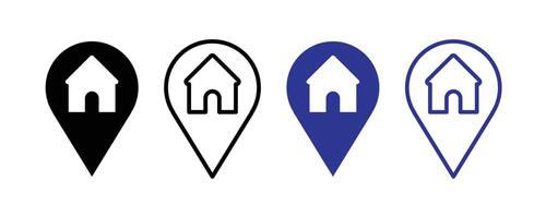 address icon . home location icon. Address symbol icon isolated on white background. vector