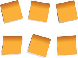 Post note stickers, Colored sticky note set. colorful paper sticky tapes set with shadow template. Yellow color. Post it notes collection with shadow. vector
