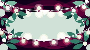 A banner with lights and leaves on it vector