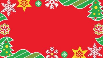 Christmas background with snowflakes and trees vector