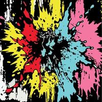 A colorful paint splatter on a black background vector