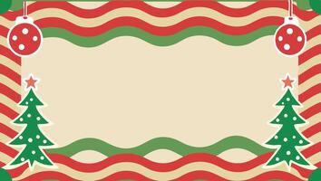 A Christmas card with a tree and ornaments vector