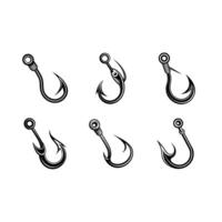 Simple fishing hook , clean line art design, ideal for outdoor and angler projects vector