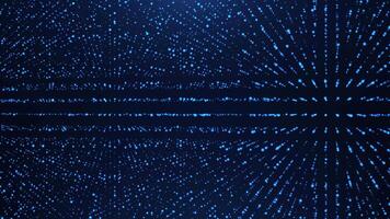 Textured surface of glowing blue particles. Futuristic flow of soft digital data. Seamless looping video