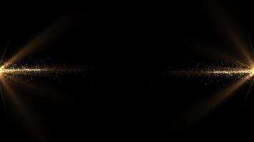 Abstract background of gold particles. Gold dots back ground. gold dust and beautyful bokeh he and dark background Seamless looping video