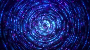 Abstract round circles of particles creating a magical ball of bright luminous dots. Bright energy sphere of glitter particles. seamless loop. video
