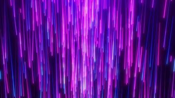Abstract digital background with glowing neon particles or bright rays of light. movement of a stream of glowing bright lines of particles. Seamless loop abstract background video