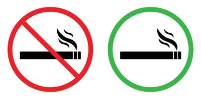 Allowed smoking and prohibited sign symbol. Do not smoking in this area. No smoking sign symbol. illustration. vector