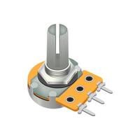 Realistic variable resistor is one type of resistor that can adjust values on white background. illustration EPS 10. vector