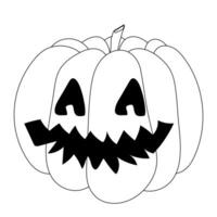 Fun Halloween coloring page featuring a Jack-O-Lantern with a spooky face. Perfect for kids activities, crafts, and festive decorations. vector