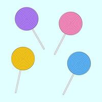 Bright and colorful lollipops in a seamless pattern, perfect for Halloween-themed decorations, cards, and festive designs. vector