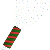 A festive clapper with confetti, Christmas. color drawing vector