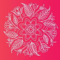 A flower design on a red background vector