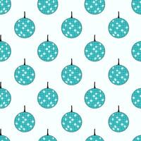 Seamless Pattern with Round mirror blue shine ball. Disco Retro Background. flat illustration. vector