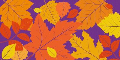 Autumn background, with abstract autumn leaves, templates for placards, banners, flyers, presentations, reports, sales, header, cover, social media, fashion ads, decor. vector