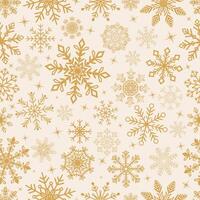 Gold snowflake seamless pattern design. vector