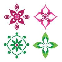 Four different flower designs vector