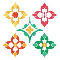 Four different flower designs in different colors vector