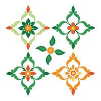 Four different floral designs vector