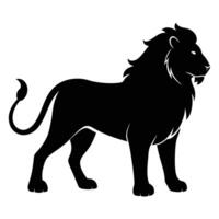 Lion silhouette on white background vector