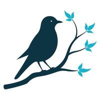 Bird on branch vector