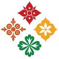 Four different colored flower designs vector