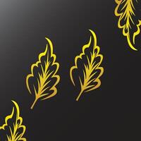 Golden leaf patterns on a dark background creating an elegant and stylish design suitable for various artistic applications. vector