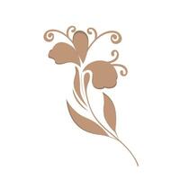 Delicate floral design featuring elegant swirls and curves in a soft beige tone against a neutral background vector