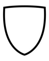 shield shape, outline illustration isolated on a white background vector