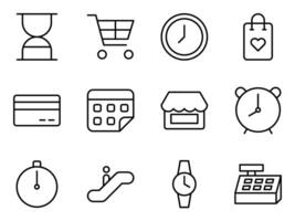 grocery store and time icon template vector