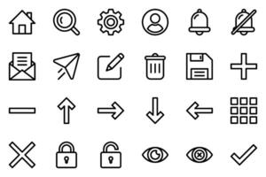 detailed User Interface icon set vector