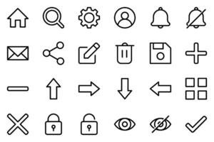 simple UI icon set vector