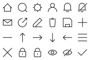 UI line icons template vector